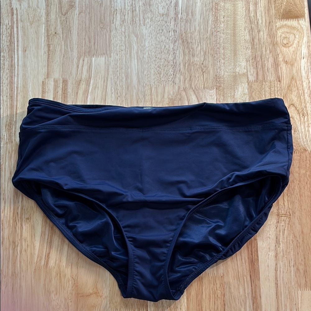 Lands’ End swim bottoms - Navy High Waisted Bikini